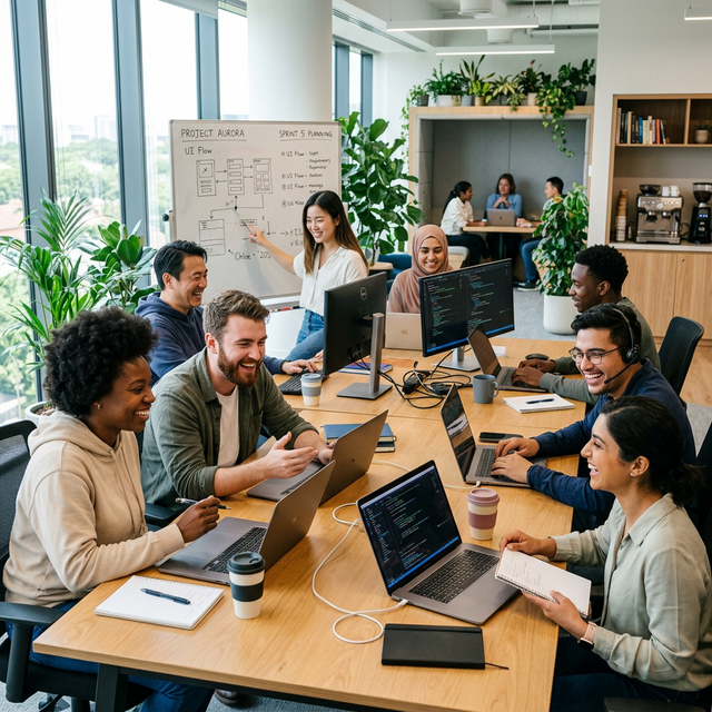 Equipo trabajando en la oficina